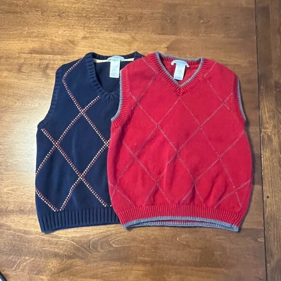 Janie and Jack Other - Janie and Jack vests sweater two pairs 4T blue red